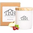 The Rustic House, Soy Candle, Red Currant - Long Burning, Non-Toxic, Wood Lid, Aesthetic Glass Jar