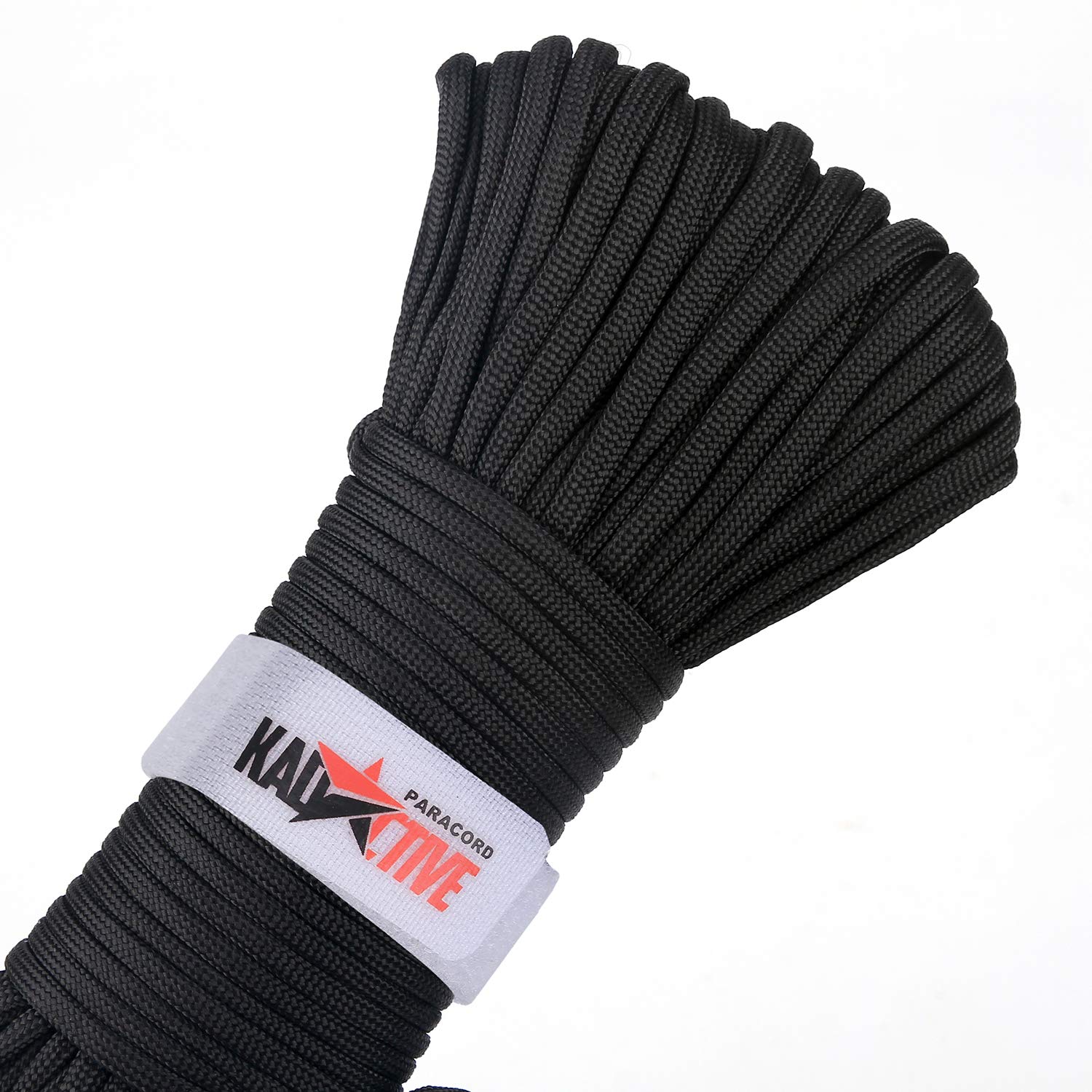 KADACTIVE Paracord Rope 550 Multifunction - 30meter - 7 Strand Nylon Cord - for Outdoor, Indoor Use - Crafting, Keychains, Camping, Survival Rope - Black