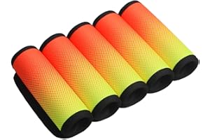 XioioiX Luggage Handle Wrap for Suitcase-Printed Bright Neoprene Luggage Tags/Grips/Identifiers/Markers/Covers/Gripper for Suitcases Carry On Bags 5 Packs (Orange Dot)