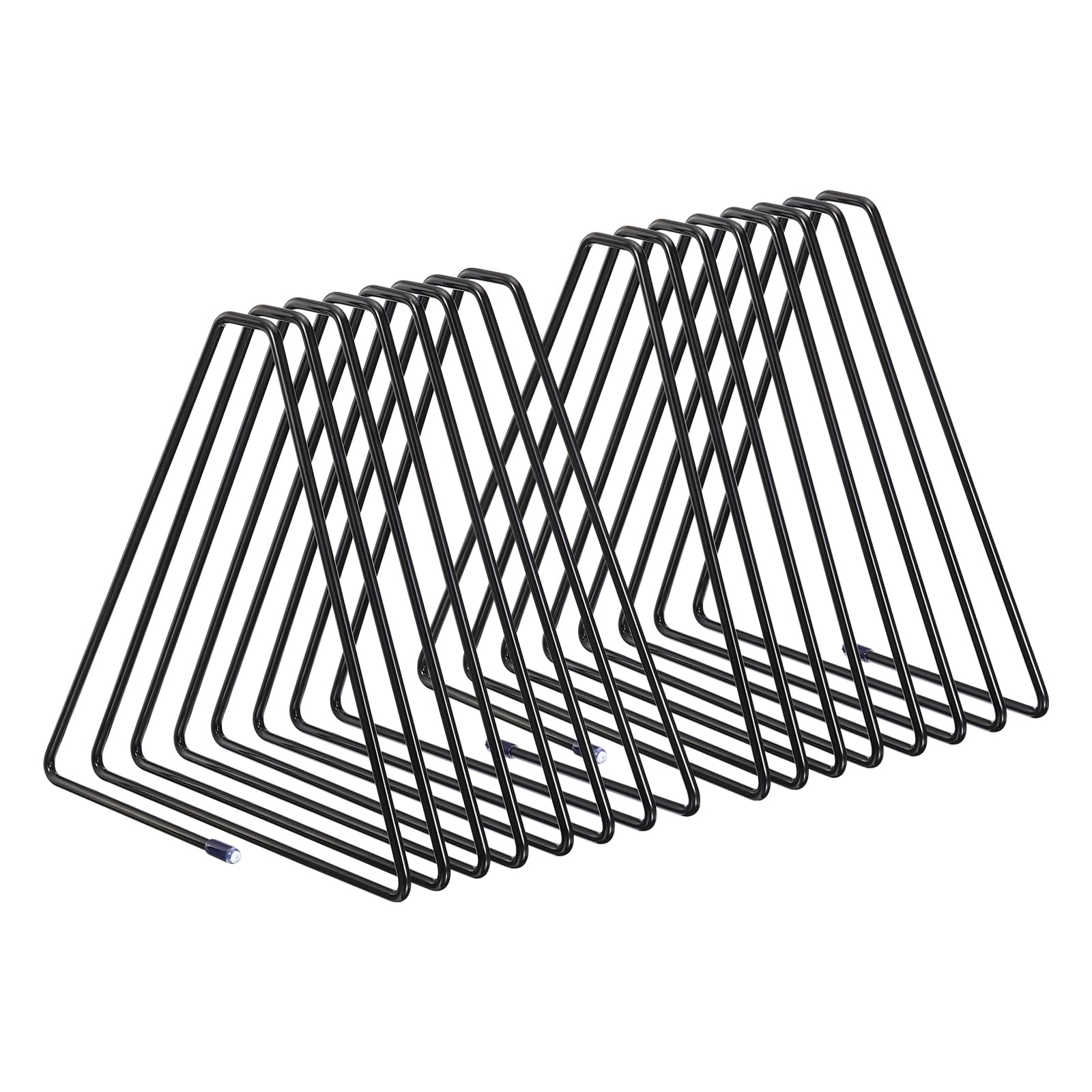 YOKIVE 2 Pcs Desktop File Holder, Triangle Record Magazine Rack Bookshelf, Keep Storing Books, Great for Office Home Desk (Black, 7 Slot, Metal)
