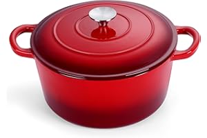 HaWare Enameled Cast Iron Dutch Oven with Lid, 5QT Non-stick Round Cookware Stock Pot for Braising, Stewing, Roasting, Baking