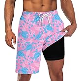 Goodstoworld Mens Swim Trunks with Compression Liner 9'' Inseam Quick Dry Swimsuit Shorts M-3XL