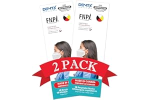 Canadian Made -510 Respirator Mask With Ear Loops 2-Pack (20 Masks, ADULT, WHITE)