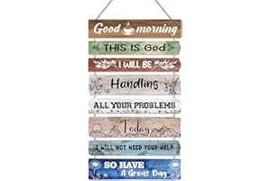 CHDITB Good Morning This is God Wooden Sign Bible Verse Scripture Wooden Hanging Plaque Retro Inspirational Quotes Canvas Wall Art for Christian Home Office Bedroom Living Room Wall Decor