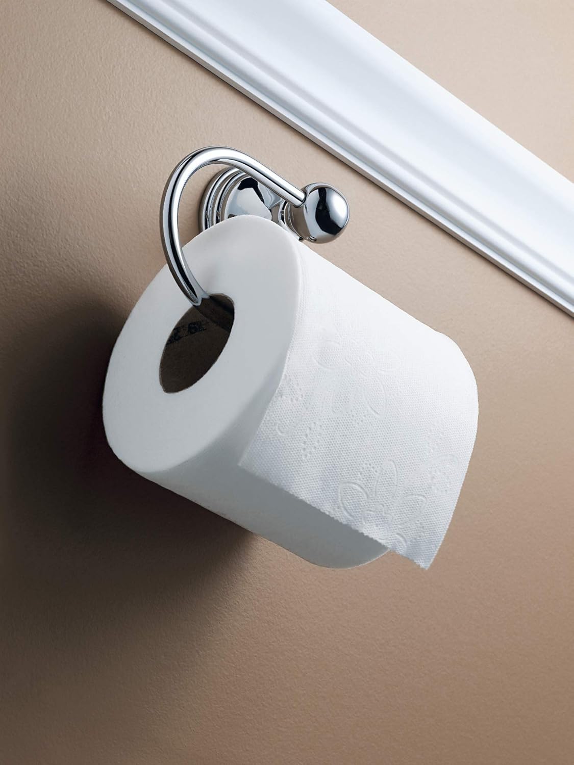 Moen DN8408CH Preston Collection Single Post Toilet Paper Holder, Chrome - Toilet Paper Holders - 