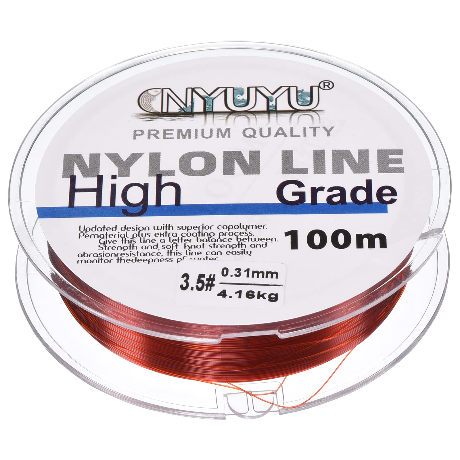 PATIKIL 109Yard/328FT Nylon Fishing Line, 10Lb Monofilament String Wire Fluorocarbon Coated for DIY Craft Hanging Decoration, Wine Red