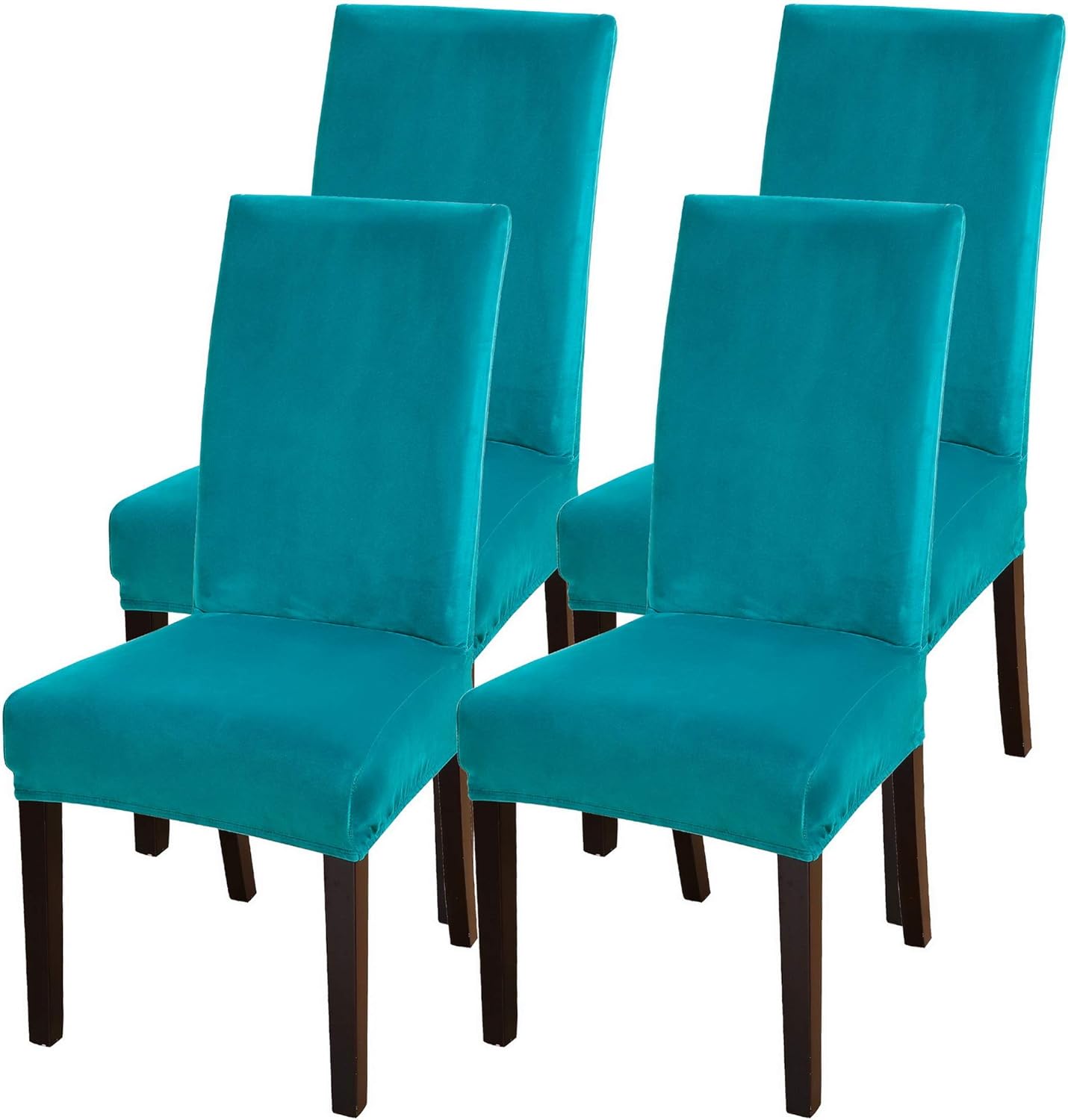 Didihou Turquoise Chair Covers Velvet Stretch Dining Chair