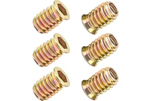 Qrity 20 Pcs Threaded Insert, Hex Drive Threaded Inserts for Wood, Furniture Nuts, Hex Socket Drive M5x10mm, Wood Inserts