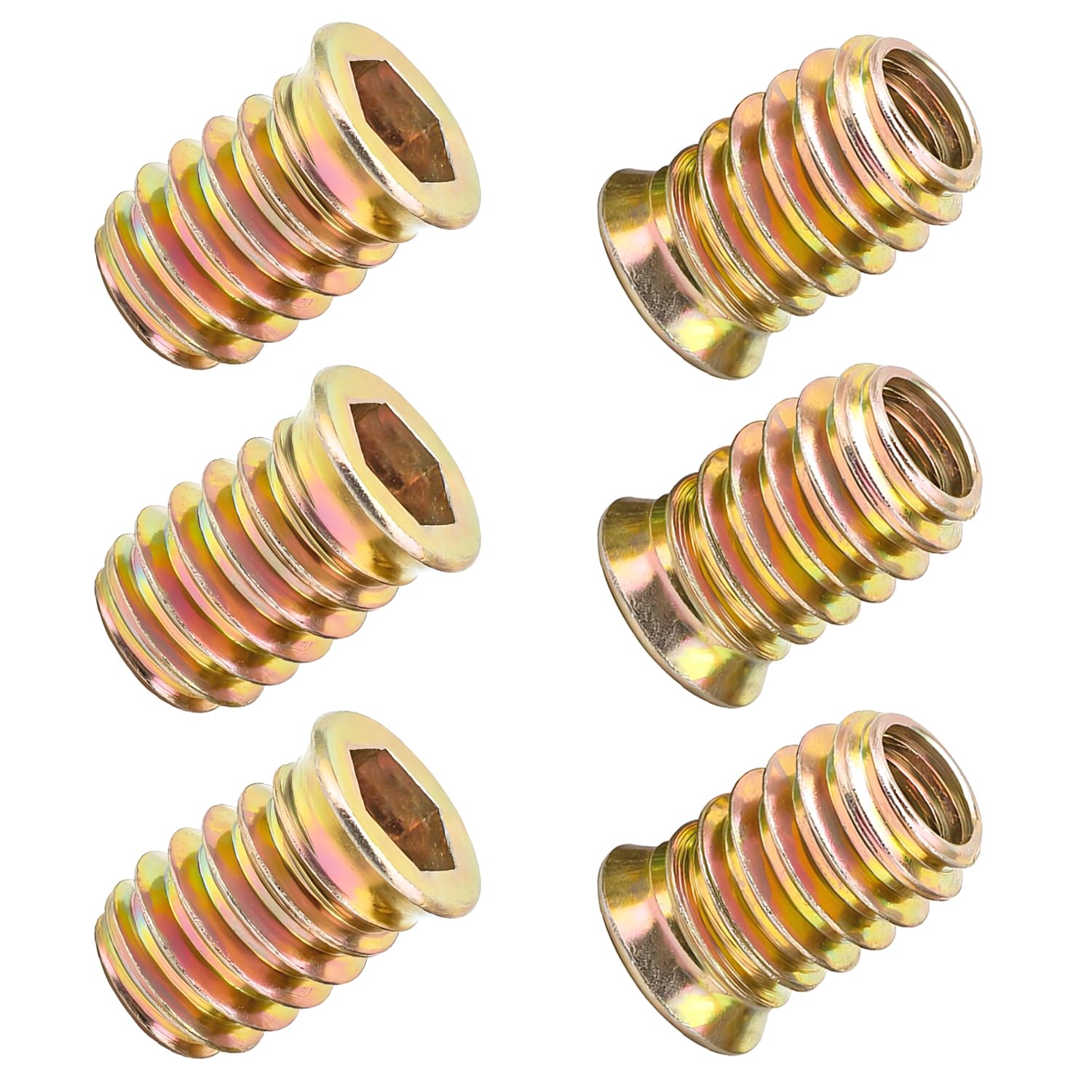 Qrity 20PCS Threaded Inserts Nuts, Hex Drive Head Nuts, Threaded Inserts for Wood, Hex Socket Drive, Zinc Plated Carbon Steel, M8x13mm Insert Nut — image 1