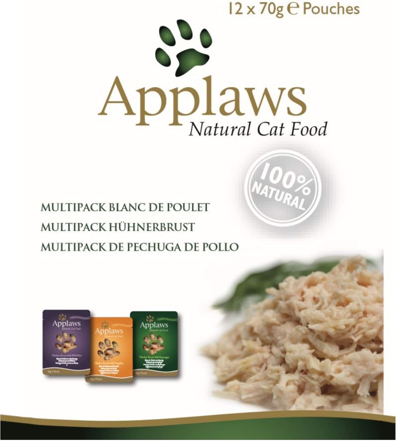 Applaws 100% Natural Wet Cat Food, Pouch Multipack Chicken Selection in Broth 70g, (12 x 70 g Pouches), red, 70 g (Pack of 12) - Image 3