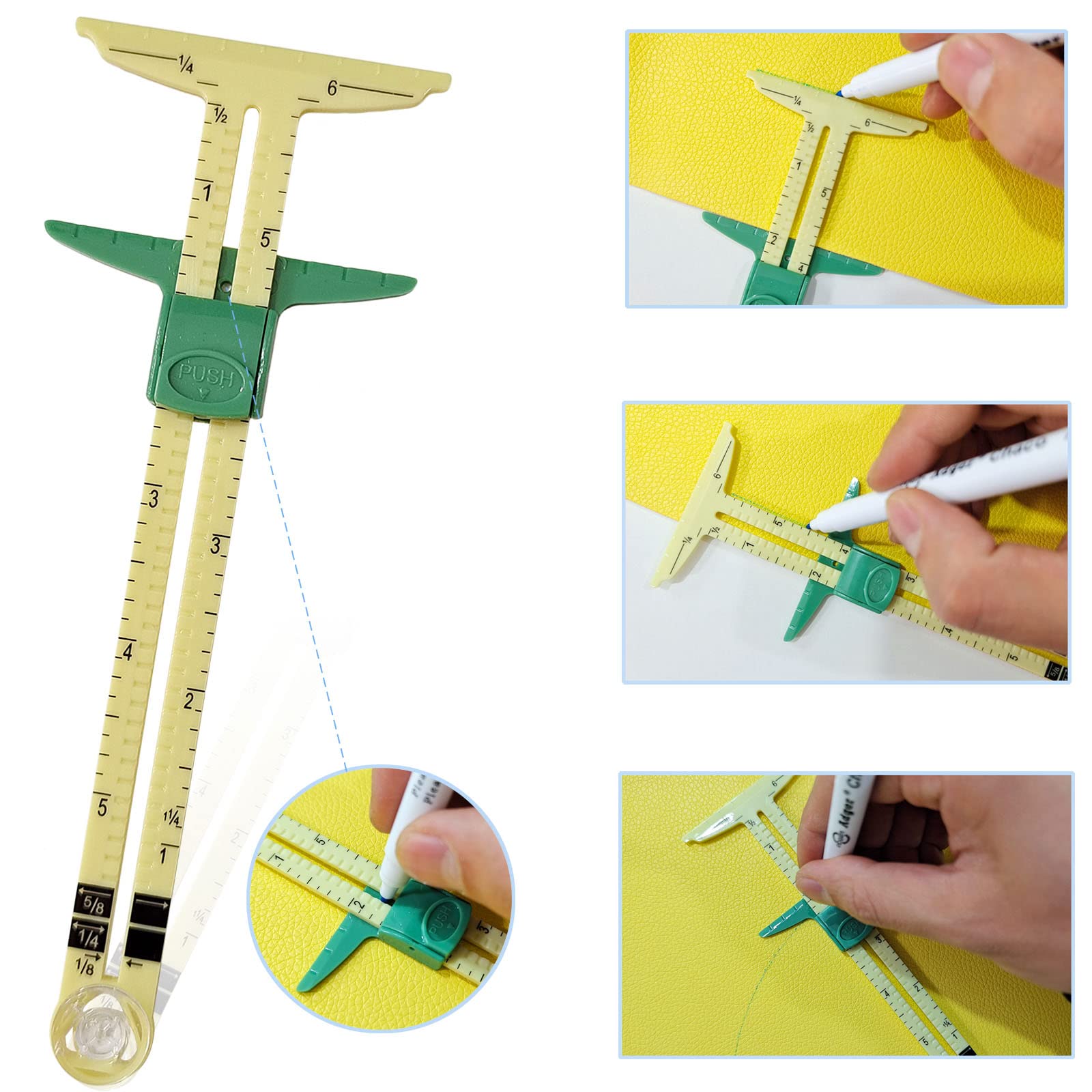 YEQIN 5-in-1 Sliding Gauge Measuring Sewing Tool