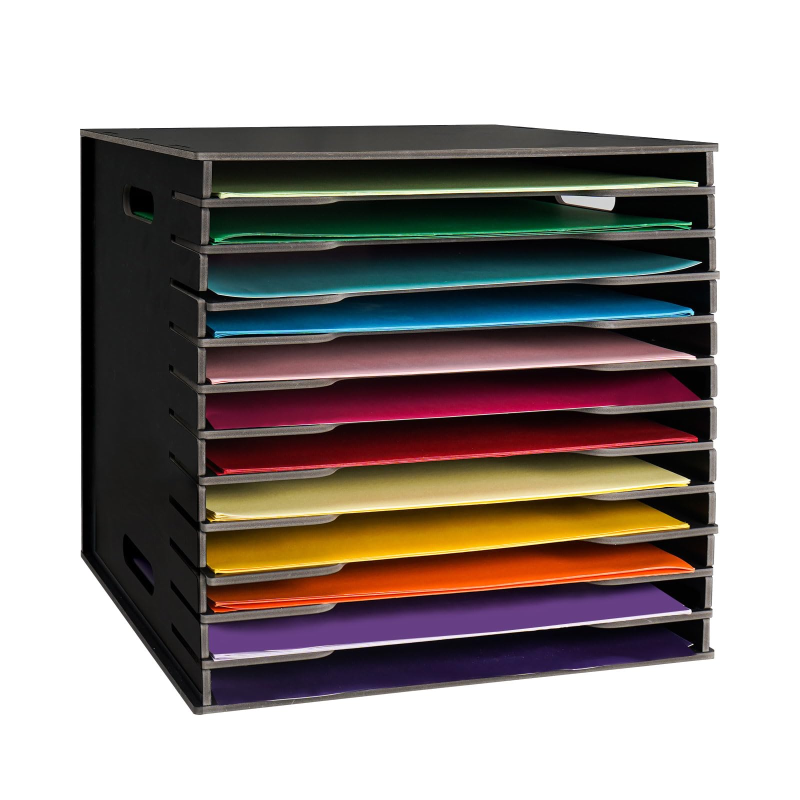 Photo 1 of *USED*
SANFURNEY Scrapbook Paper Organizer for Sizes 12" x 12", 12 Slots File Sorter Storage, Document Holder, Desktop Scrapbook Paper Organizer Rack for Home Office School (Black, 12 Slots - Standard Size)