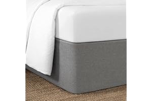 Standard Textile Circa Bed Wrap, Modern Bed Skirt Alternative with Bamboo Core, Graphite, King/Cal King