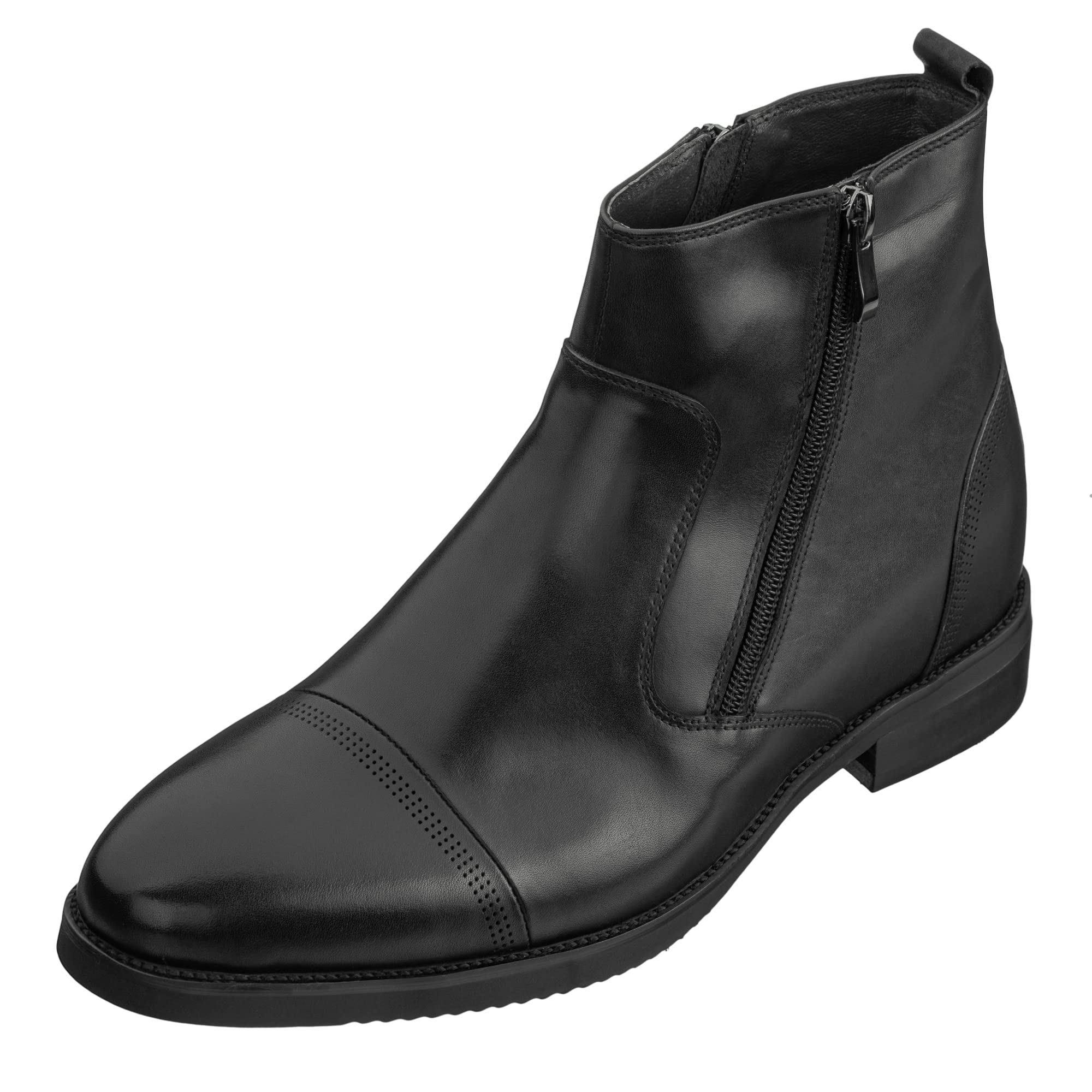 Bota Chelsea Masculina Calto - Couro Premium, Aumento De Altura 5,7 Cm