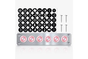 IZTOSS 6 Gang Aluminum Marine Rocker Switch Panel - Pre-Wired with Red LED Indicator, 12-24 V Multi-Function Rocker Switch - Ideal for Marine motorhomes, Yachts