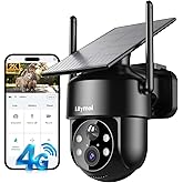 LITYMOL 4G LTE Cellular Solar Security Cameras Wireless Outdoor,No WiFi Cameras for Home Security,2K Surveillance Camera Lenses,Spotlight Siren Alarm,AI Detection,SD/Cloud Storage, Wire-Free