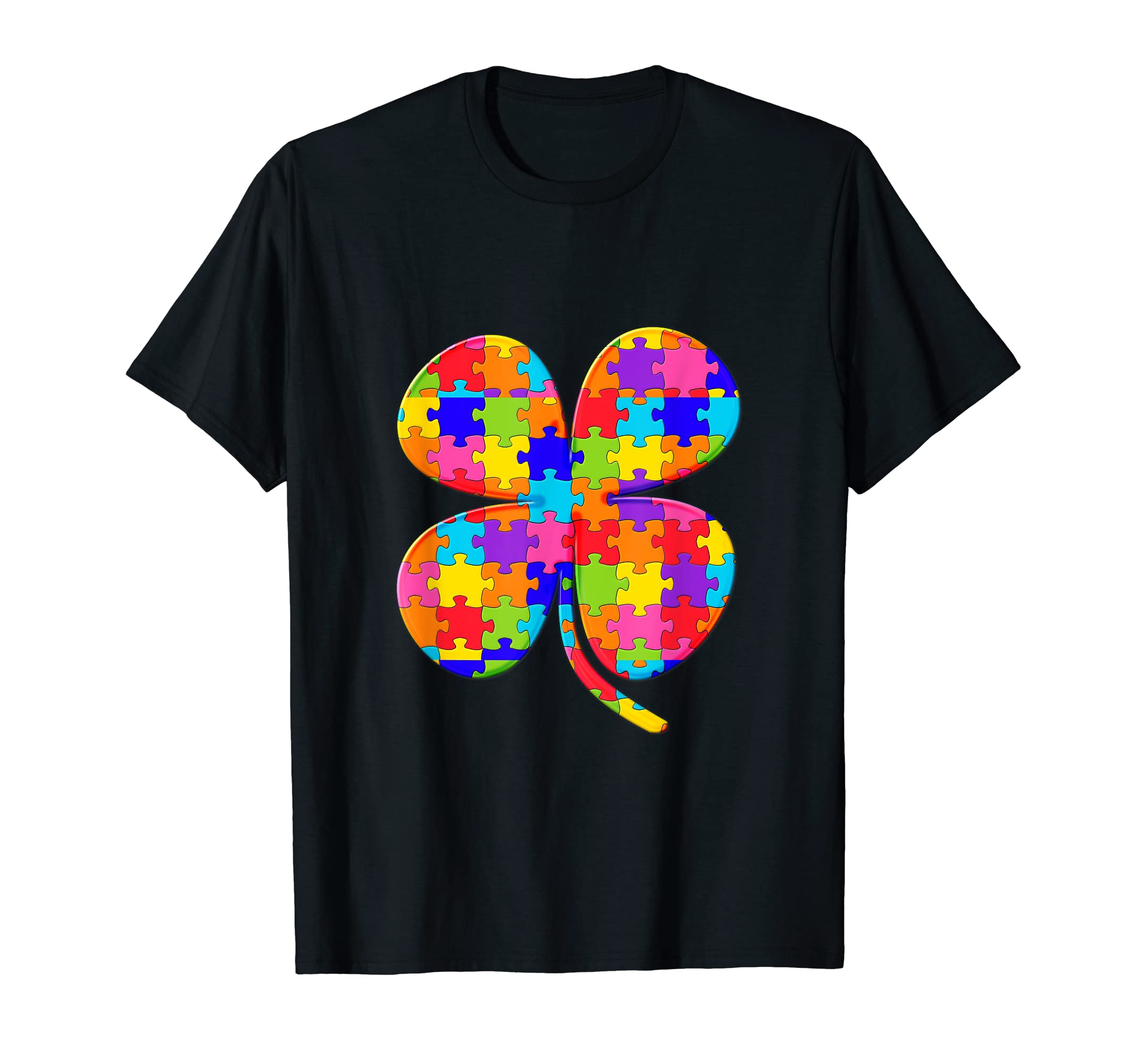 Shamrock Clover St Patrick Puzzle Autism Puzzle T-Shirt