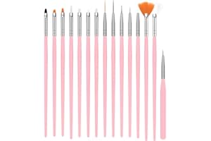 QIVORIMITH Nail Art Brushes Set,Nail Art Dotting Tools for Home DIY Salon Use,15 Multifunctional Nail Design Pens