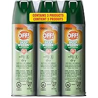 OFF! Deep Woods Dry Insect & Mosquito Repellent Aerosol, 25% DEET Powder-Dry Finish, Safe on Clothing & Gear, Unscented, 113g