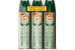 OFF! Deep Woods Dry Insect & Mosquito Repellent Aerosol, 25% DEET Powder-Dry Finish, Safe on Clothing & Gear, Unscented, 113g
