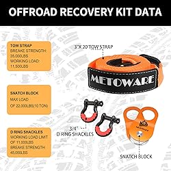 METOWARE Off-Road Recovery Kit - 10 Ton Heavy Duty