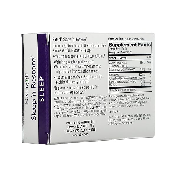 NATROL SLEEP N RESTORE 20 TABLETS