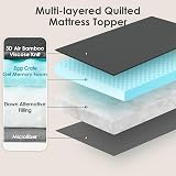 EHEYCIGA Memory Foam Mattress Topper Double Bed 135x190x3cm Dark Grey view 5