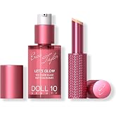 DOLL 10 X Erica Taylor - Let's Glow Duo- Brightening Face Serum + Face &amp; Under Eye Balm Stick - Hydrating Makeup Prep Set for Radiant, Refreshed Skin- Hyaluronic Acid, Niacinamide, NAD- Fair to Medium