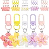 guduling 20pcs Cherry Blossom Keychain, Tiny Resin Flower Keychain Bulk, Cute Flower Keychains, Zipper Aesthetic Keychains for Women, Colorful Bulk Cherry Bag Charms for Handbag Purse