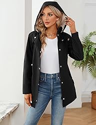 LOMON Women Rain Jacket Lightweight Hooded Jackets