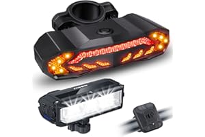 ONVIAN Rechargeable Bike Light Front and Rear Set for Night Riding, Ultra Bright Bicycle Headlight and Bike Tail Light Turn S
