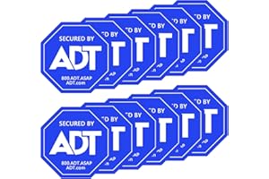 12 Pack ADT Security Stickers，Double Sided HD Printed Waterproof Security Decals for Home Windows Door