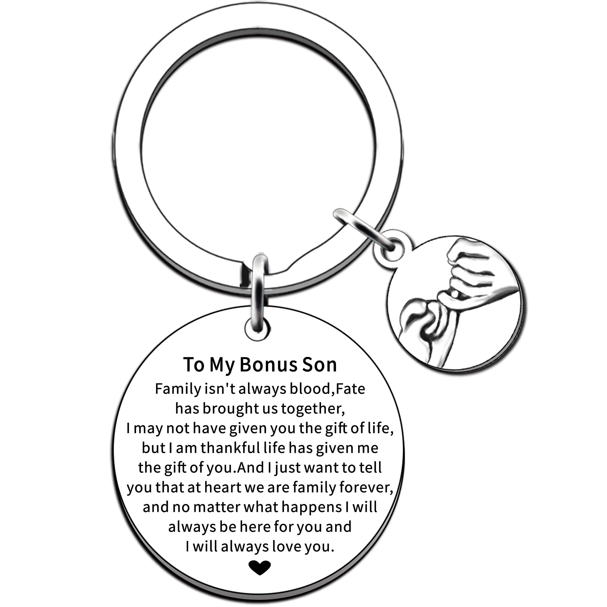 JMIMO Bonus Son Gift Keyring Stepson Bouns Son Christmas Birthday Present