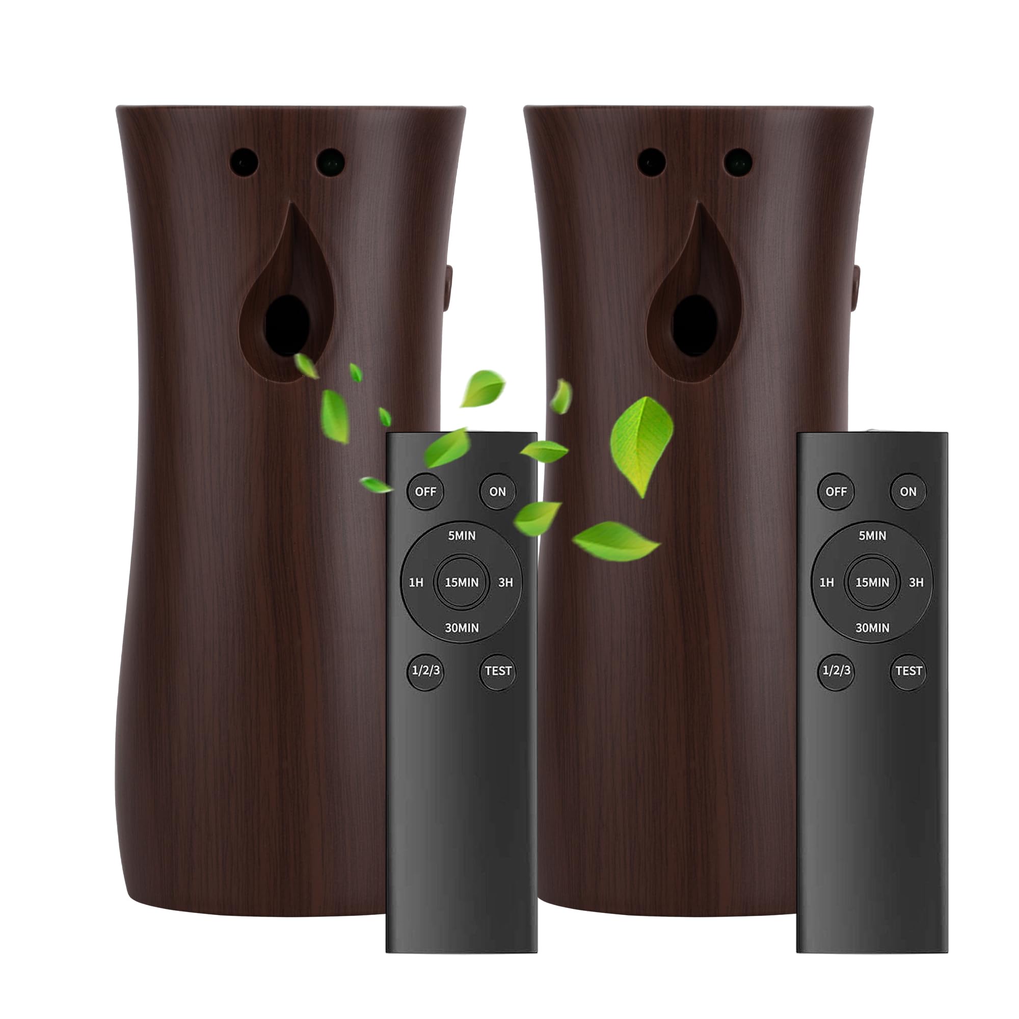 Photo 1 of 2-Pack Automatic Air Freshener Spray Dispenser with Remote Control,Wall Mounted/Free Standing for Commercial Use,Multiple Time Scent/Mist Release Settings for Room/Restroom (Wood, Standard)