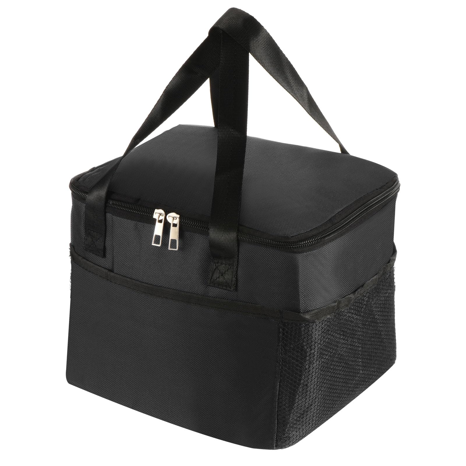 PATIKIL Lunch Box for Women/Men, Insulated Lunch Bag Leakproof Tote Bag with Pocket Reusable Lunch Container for Work Picnic Outdoor 9.1"x6.9"x7.9", Black