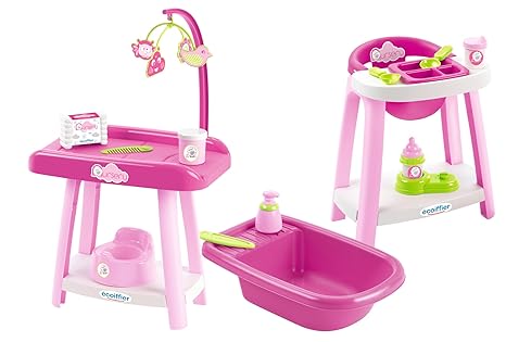 Ecoiffier 2878 Puppenpflege-Set, Rosa