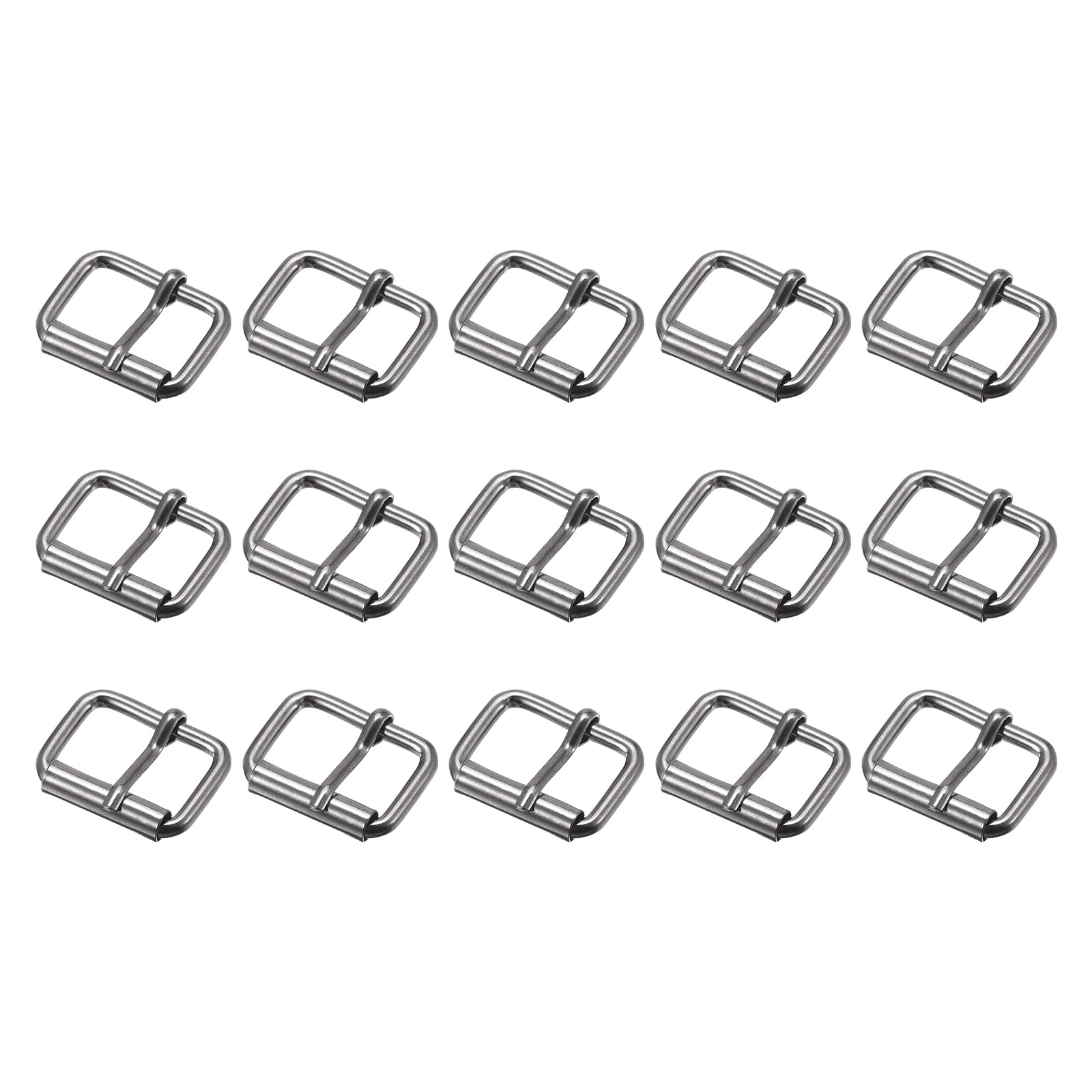 METALLIXITY Metal Roller Buckles (20mm/0.79inch) 15Pcs, Metal Belt Buckle Single Prong Belt Buckle - for Belts Bags Straps Hand DIY, Black