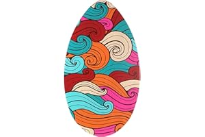 SM SunniMix Skimboard Small Surfboard 35 inch Wood,with High Gloss Coat,Beach Sand Board Skim Board for Teenagers Beginners K