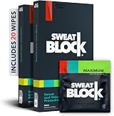 SweatBlock Clinical Strength Antiperspirant Wipes 20 Pack Men Women Teens