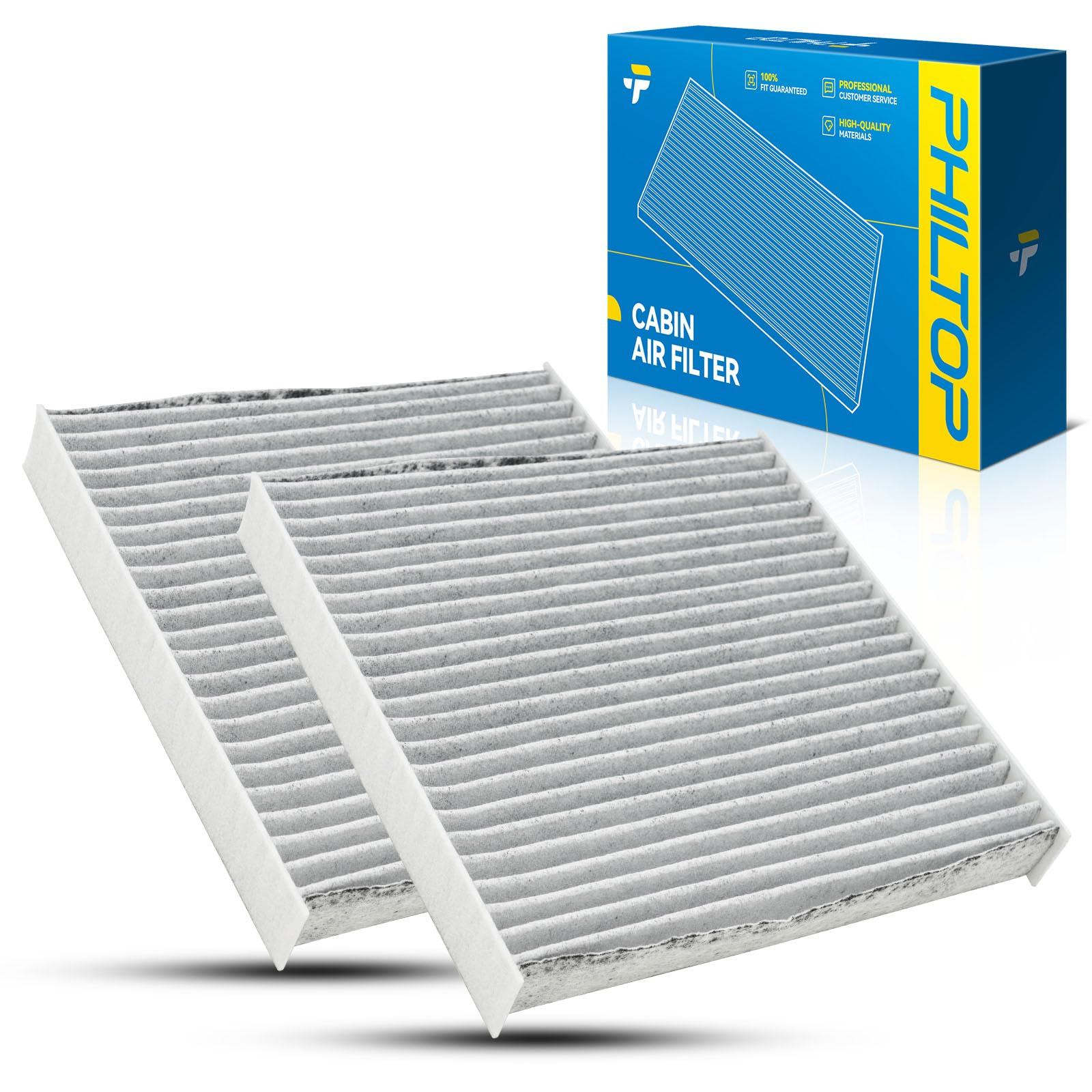 Photo 1 of PHILTOP Cabin Air Filter, Replacement for CF12156, 2013-2017 X3, 2011-2017 X3, 2015-2018 X4 Cabin Filter with Activated Carbon Filter Up Dust Pollen Odor PACK of 2