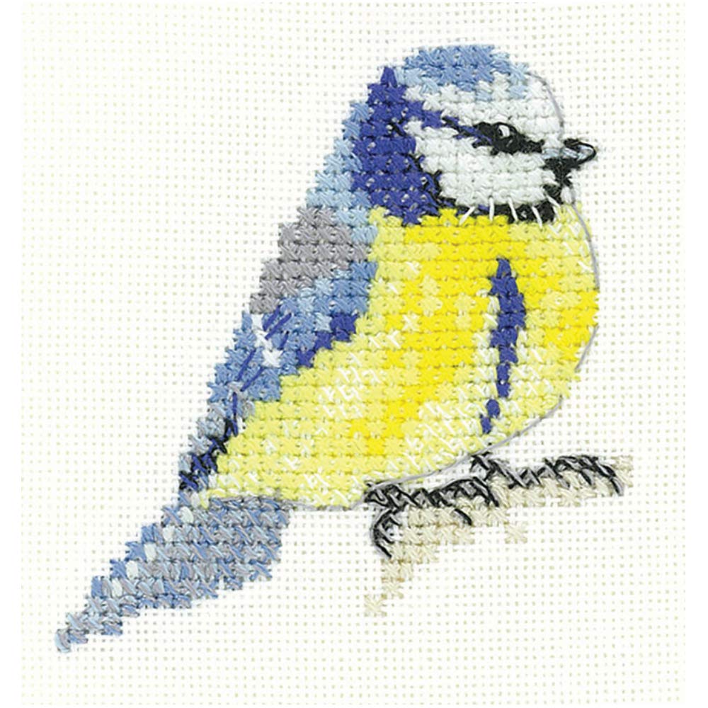 Heritage LFBT1511-A Counted Cross Stitch Kit Aida Blue Tit 6x6.5cm