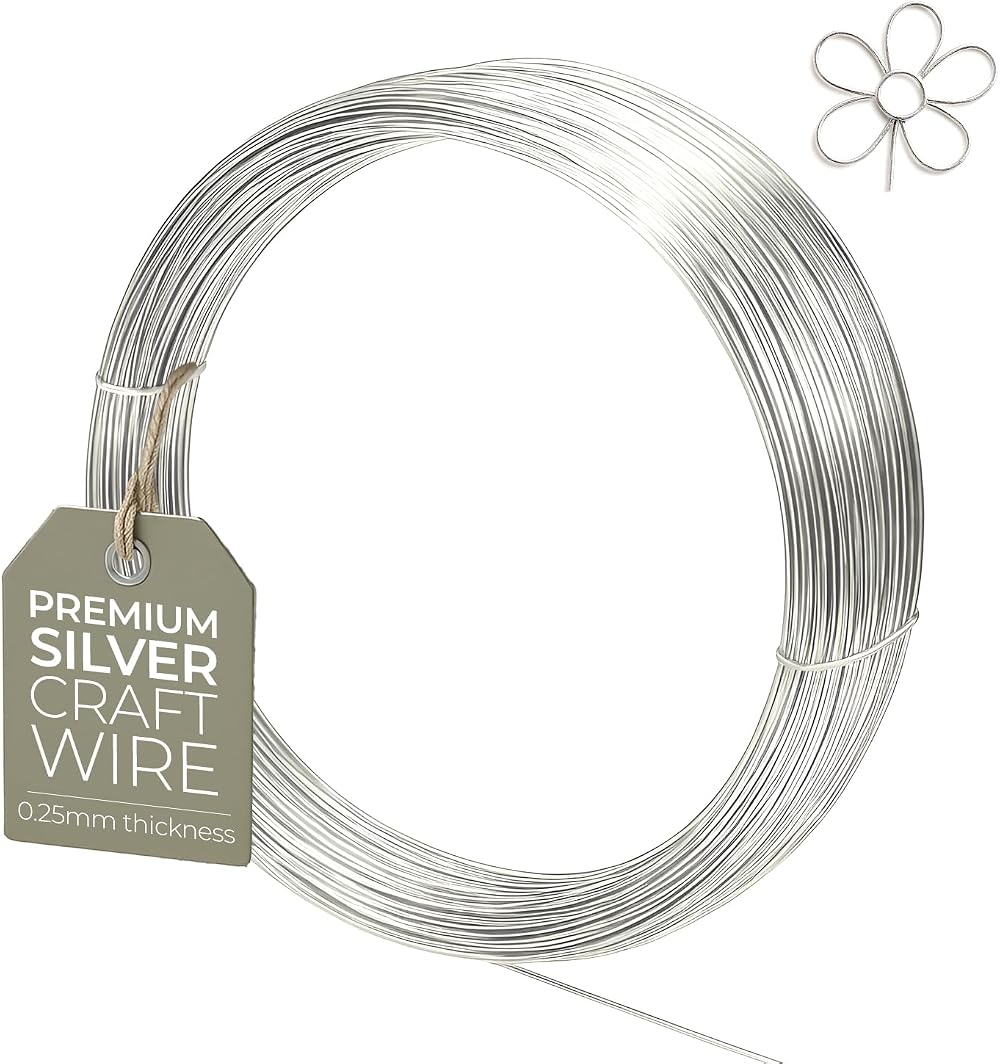 The Bead Shop 1mm Silver Plated Non Tarnish Craft Wire 4m