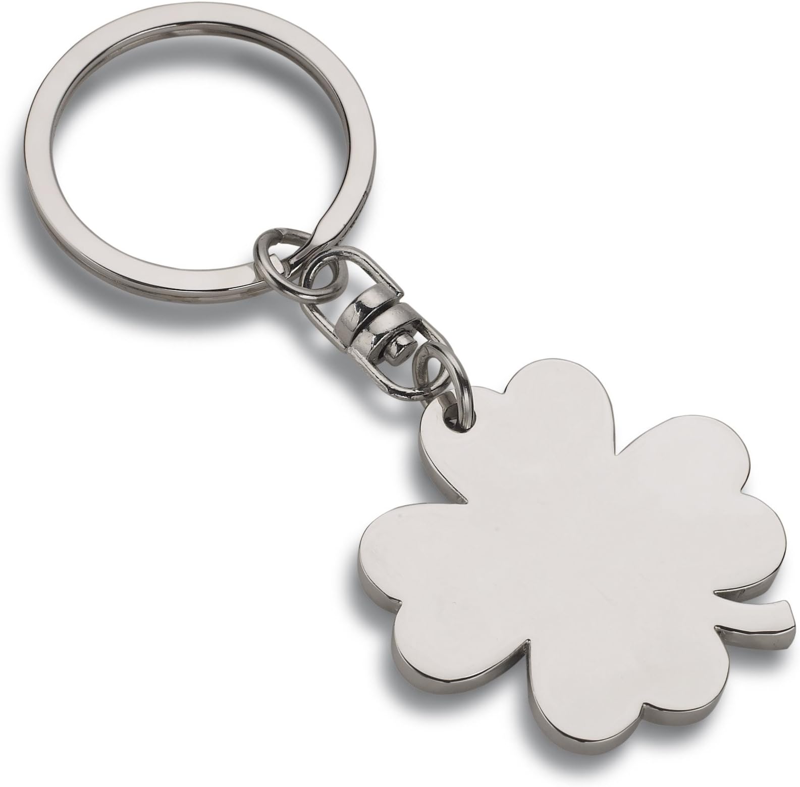 Metal Key Ring Clover Leaf Four-leaf-clover Shamrock in Gift Box By Fine European Stuff