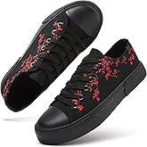 hash bubbie White Sneakers for Women Low Top Canvas Shoes Womens Canvas Sneakers Women's Fashion Sneakers Slip on Casual Tennis Shoes