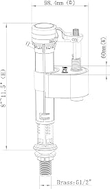 VeeBath Toilet Inlet Valve Bottom Entry 1/2 inch Infill Valve view 7