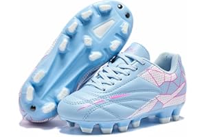 LIGVIV Girls Soccer Cleats for Toddler and Little Kids - FG Lace Up Soccer Shoes - Firm Ground Outsoles for Artificial Turf