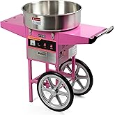 VIVO Pink 1030W Electric Cotton Candy Machine Cart, CANDY-V002 | Mobile Rolling Candy Floss Maker with 20 in Stainless Steel Bowl Sugar Scoop and Drawer, Easy Home or Commercial Use