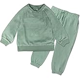 HonestBaby Baby 2-Piece Cozy Velour 100% Organic Cotton Sweatshirt and Jogger Sweatpants Set