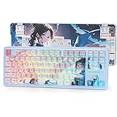 Redragon K728 PRO SE 80% 87 Keys Wireless Gasket RGB Gaming Keyboard, 3-Mode Anime Mechanical Keyboard w/Hot-Swap South-Facing LED Socket, 5-Layer Noise Dampening, Custom Hi-Fi Linear Switch