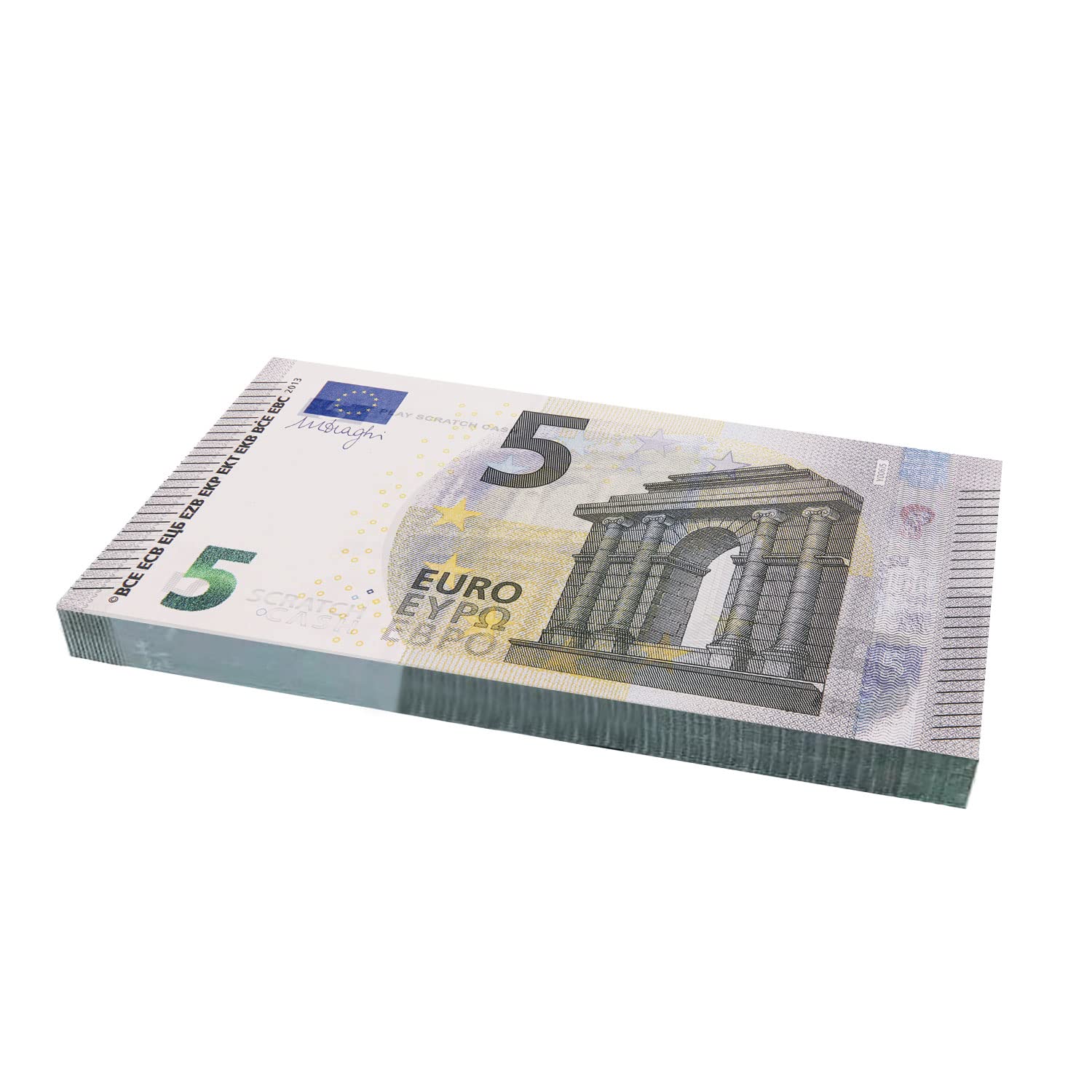 Scratch Cash Size Increased to 125%, Fake Banknotes 100 x 5 Euro, Fac-Simile Euro